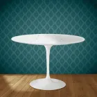 Eero Saarinen Tulip stůl H 74 kulatý v keramice Salina vyrobený v Itálii - Scarlet Viadurini