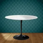 Eero Saarinen Tulip stůl H 74 kulatý v keramice Salina vyrobený v Itálii - Scarlet Viadurini