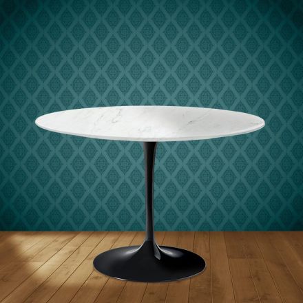 Eero Saarinen Tulip stůl H 74 kulatý v keramice Salina vyrobený v Itálii - Scarlet Viadurini