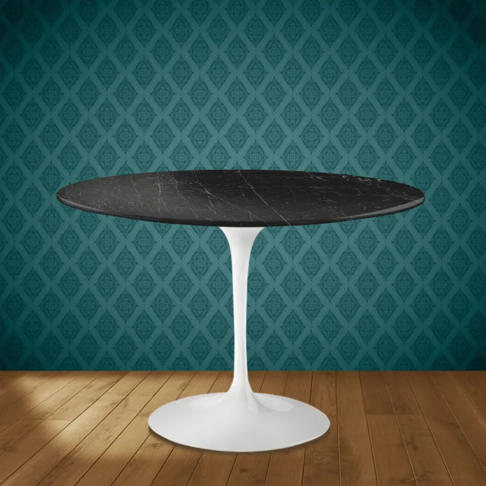 Eero Saarinen Tulip stolek H 74 kulatý v keramice Somnia vyrobený v Itálii - Scarlet Viadurini