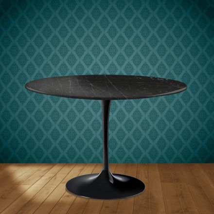 Eero Saarinen Tulip stolek H 74 kulatý v keramice Somnia vyrobený v Itálii - Scarlet Viadurini