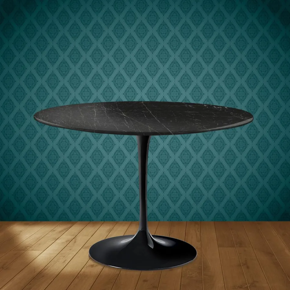 Eero Saarinen Tulip stolek H 74 kulatý v keramice Somnia vyrobený v Itálii - Scarlet Viadurini
