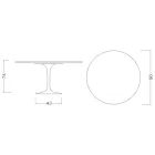 Eero Saarinen H 74 Kulatý stůl Tulipán z černého tekutého laminátu Made in Italy - Scarlet Viadurini