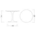 Eero Saarinen Tulip Table H 74 Round in Gold Calacatta Marble Made in Italy - Scarlet Viadurini