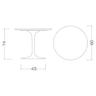 Eero Saarinen Tulip Table H 74 Round in Dark Emperador Marble Made in Italy - Scarlet Viadurini