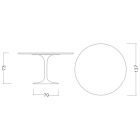 Eero Sarinen Tulipánový stůl H 73 s deskou z bílého tekutého laminátu MDF - šarlatová Viadurini