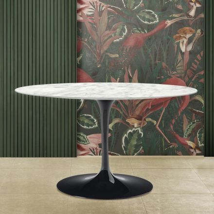 Saarinen Tulip Table H 73 s oválnou deskou z carrarského mramoru Made in Italy - Scarlet Viadurini