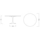 Stůl Tulip Saarinen H 73 s kulatou deskou z mramoru Arabescato Made in Italy Viadurini