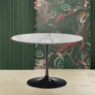 Tulipánový stůl Saarinen H 73 s kulatou deskou z mramoru Arabescato Made in Italy Viadurini
