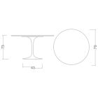 Kulatý stůl Tulip Saarinen H 73 v absolutně bílé keramice Made in Italy - Scarlet Viadurini