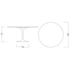 Kulatý stůl Tulip Saarinen H 73 v absolutně bílé keramice Made in Italy - Scarlet Viadurini