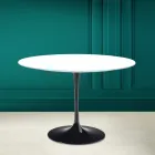 Tulipánový stůl Saarinen H 73 Round z keramiky Absolute White Made in Italy - Scarlet Viadurini