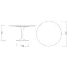 Kulatý stůl Tulip Saarinen H 73 z neviditelné výběrové keramiky Made in Italy - Scarlet Viadurini