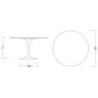 Tulipánový stůl Saarinen H 73 Round z keramiky Marquinia Made in Italy - Scarlet Viadurini