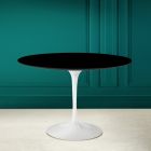 Kulatý stůl Tulip Saarinen H 73 v absolutně černé keramice Made in Italy - Scarlet Viadurini