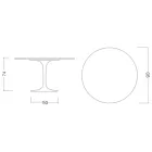 Tulipánový stůl Saarinen H 73 Round ze sochařské keramiky s plným žilkováním Made in Italy - Scarlet Viadurini