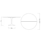 Tulipánový stůl Saarinen H 74 rozkládací z bílého tekutého lamina Made in Italy - Scarlet Viadurini