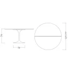 Saarinen Tulip Table H 74 Extendable in Black Liquid Laminate Made in Italy - Scarlet Viadurini