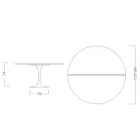 Saarinen Tulip Table H 74 Extendable in Black Liquid Laminate Made in Italy - Scarlet Viadurini