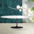 Rozkládací stůl Saarinen Tulip V 74 cm, Florim, lesklý bílý - šarlatový Viadurini