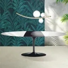 Rozkládací stůl Saarinen Tulip V 74 cm, Florim, lesklý bílý - šarlatový Viadurini