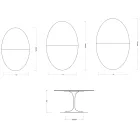 Rozkládací stůl Saarinen Tulip V 74 cm, Florim, lesklý bílý - šarlatový Viadurini