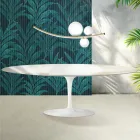 Rozkládací stůl Saarinen Tulip V 74 cm, keramika Florim Calacatta Gold Gloss - Scarlet Viadurini