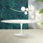 Rozkládací stůl Saarinen Tulip V 74 cm, Florim Statuario, lesklá keramika - šarlatová Viadurini