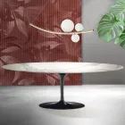 Rozkládací stůl Saarinen Tulip V 74 cm, keramika Florim Statuario matná - šarlatová Viadurini