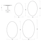 Tulipánový stůl Saarinen V 74 cm z bílé keramiky Florim - šarlatový Viadurini