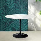 Tulipánový stůl Saarinen V 74 cm v lesklé bílé keramice Florim - Scarlet Viadurini