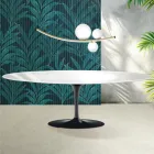 Tulipánový stůl Saarinen V 74 cm v lesklé bílé keramice Florim - Scarlet Viadurini