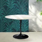 Tulipánový stůl Saarinen V 74 cm, keramika Florim Calacatta Gold Gloss - Scarlet Viadurini