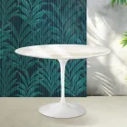 Tulipánový stůl Saarinen V 74 cm, keramika Florim Calacatta Gold Gloss - Scarlet Viadurini