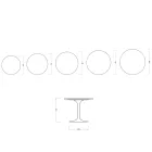 Stůl Tulip Saarinen H 74 cm z keramiky Florim Statuario Lucido - Scarlet Viadurini