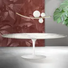 Saarinen Tulip Table H 74 cm v barvě Matt Florim Statuario Ceramica - Scarlet Viadurini