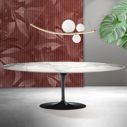 Saarinen Tulip Table H 74 cm v Matt Florim Statuario Ceramica - Scarlet Viadurini