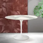 Saarinen Tulip Table H 74 cm v Matt Florim Statuario Ceramica - Scarlet Viadurini