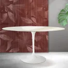 Kulatý tulipánový stůl Saarinen V 74 cm, keramika Florim Calacatta Gold Matt - Scarlet Viadurini