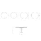 Tulipánový stolek Saarinen V 74 cm kulatý, lesklý, keramický Statuario Florim - šarlatový Viadurini