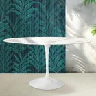 Tulipánový stolek Saarinen V 74 cm kulatý, lesklý, keramický Statuario Florim - šarlatový Viadurini