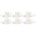 Šálky na čaj v bílém porcelánu zdobené 6 kousky ošuntělý design - Rafiki Viadurini
