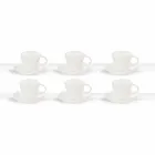 Šálky na čaj v bílém porcelánu zdobené 6 kousky ošuntělý design - Rafiki Viadurini