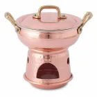 Zaoblená pánev na omáčku v ručně pocínované měděné základně a víku - Gianmatteo Viadurini