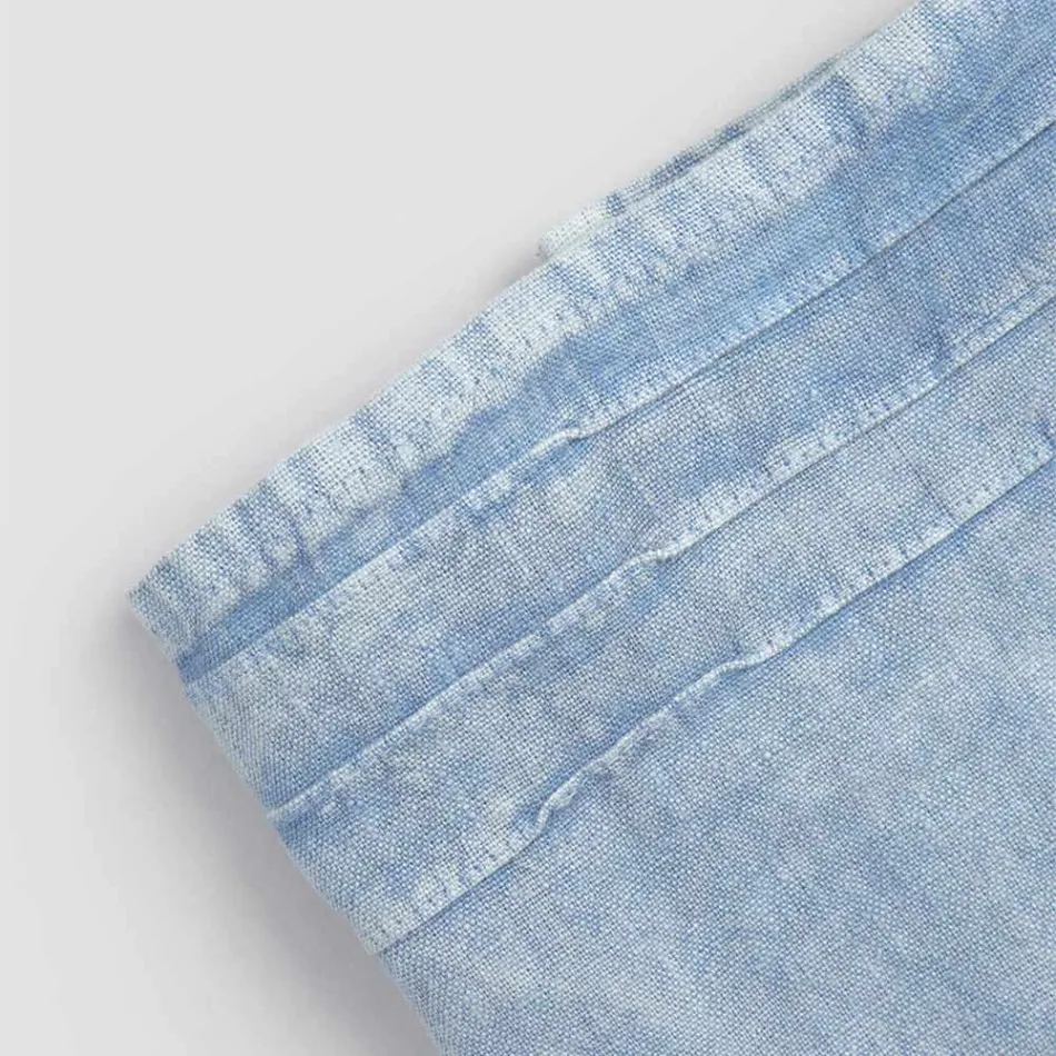 Italský luxusní design světle modrá těžká lněná osuška - jojoba Viadurini