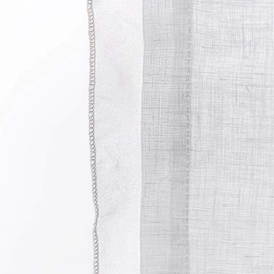 Skleněný závěs s lněnou gázou a elegantní design bílé organzy - tapioka Viadurini
