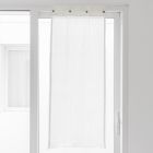 Bílá skleněná opona ve světlém plátně a knoflíky perleti - Georgette Viadurini