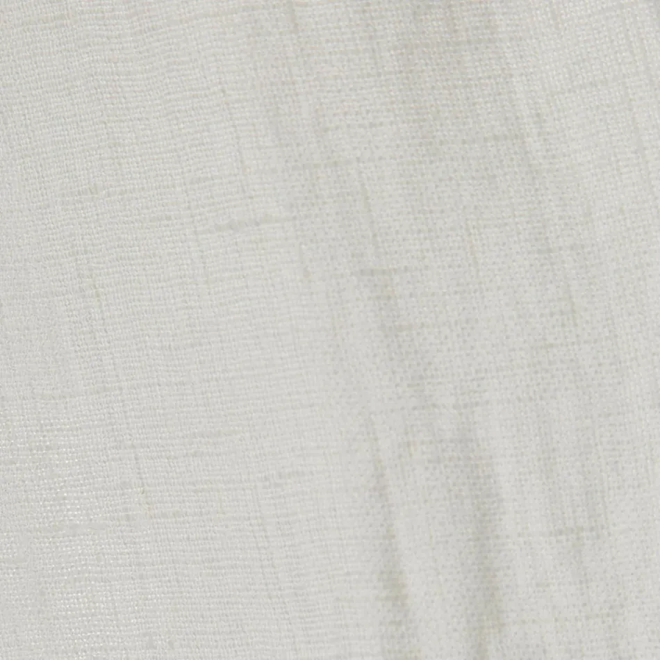 Bílá světlá lněná záclona s italskými luxusními designovými tlačítky - Geogeo Viadurini