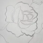 Bílý závěs z lněné gázy a organzy s elegantní výšivkou růže - Mariarosa Viadurini