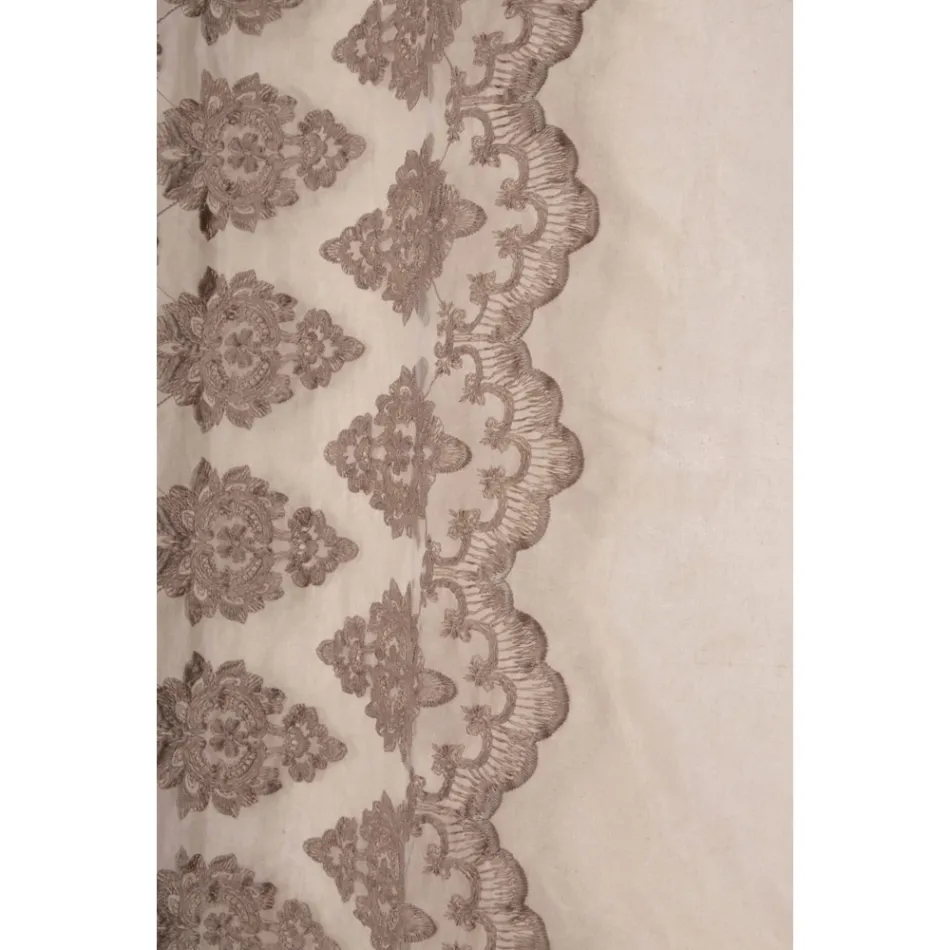 Lehký plátěný závěs s organzou a gotickou výšivkou v luxusním centru - Marinella Viadurini